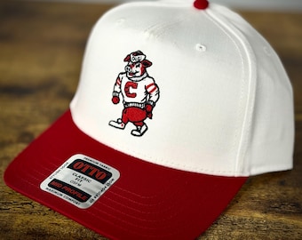 Carolina Hurricanes "Strutting Stormy" Otto Bastones de la NHL con sombrero blanco y rojo