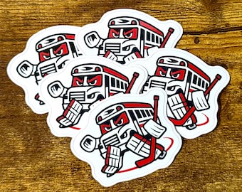 Autobús en la red - Paquete de pegatinas de 2,5" - Brandon Bussi, pegatinas de los Carolina Hurricanes de los Canes de la NHL