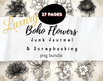 Boho Floral Junk Journal Kit – Digital Download