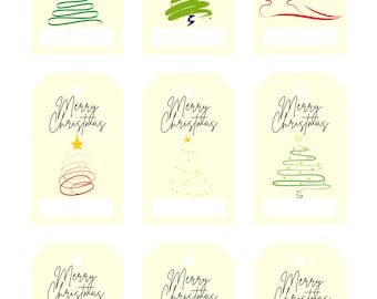 Merry Christmas gift tags printable template