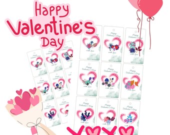 Tags Valentine's day, Printableabels, Digital Download, A4 Printable