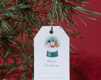 Gift Tag Design for Christmas Presents, Printableabels, Festive, Digital Download, A4 Printable Tags