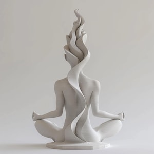 Sculpture de femme en méditation pour décoration intérieure spirituelle moderne, figurine de yoga et de pleine conscience