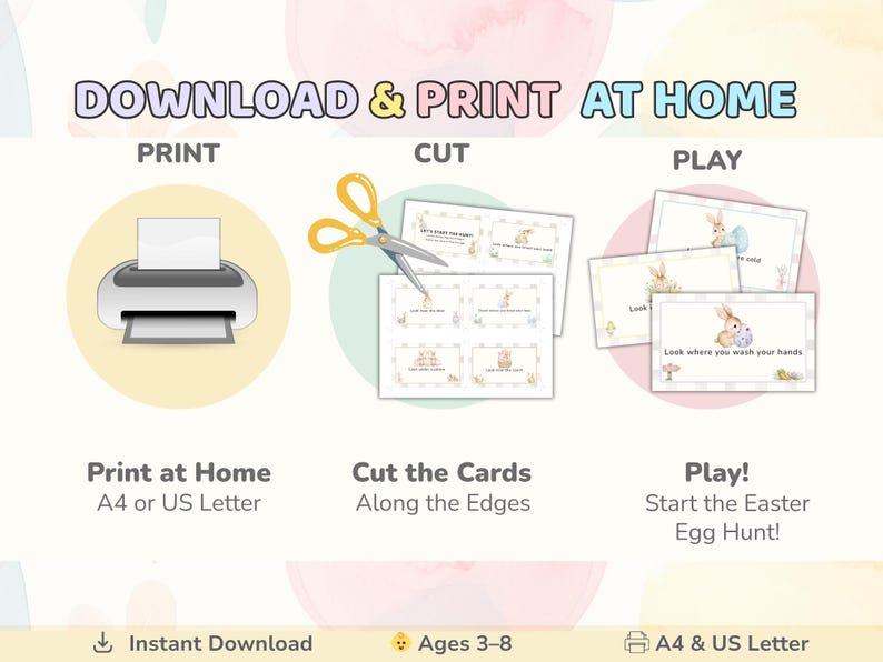 Printable Easter Egg Hunt Clue Cards for Kids, Easter Scavenger Hunt ...