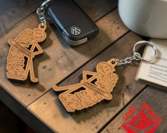 Funny E-Bike Wanker Wooden Keyring - Rude Gift for E-Bike Riders - Cycling Gift - MTB Gift