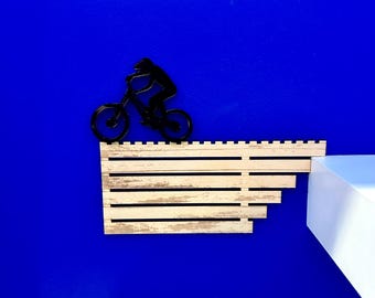 Laser Cut Wood Mountain Bike Jump Wall Art | Cycling Decor UK