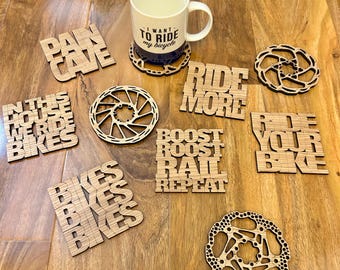 In This House We Ride Bikes - Bike Inspired Coasters - MTB Gift - Cycling Gift - Bike Lover Gift - Gift For Him - Gift For Her