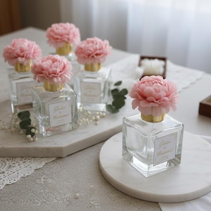 Personalized Floral Cologne Bottle, Wedding Favors