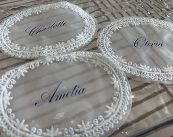 Tarjeta de boda ovalada / Tarjeta de acompañamiento romántica para la boda / Decoración elegante para la recepción