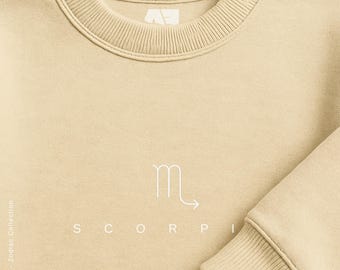 Minimalist Scorpio Zodiac Sweatshirt • Neutral Astrology Crewneck