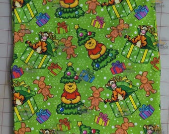Christmas Winnie Pooh Tigger Custom Print 1 Yard Fabric Seamless Design Ap59x36
