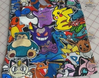 Pokémon Patches Gengar Pikachu Custom Print 1Yard Fabric Seamless Design Ap59x36