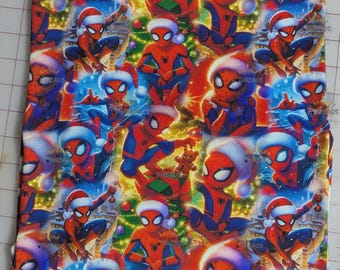 Christmas Marvel Spiderman Custom Print 1 Yard Fabric Seamless Design Appr 59x36