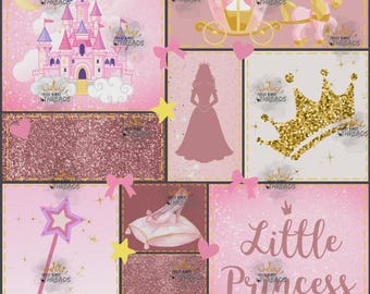 Little Princess Custom Print 1 Yard Fabric Seamless Design Approx 59x36