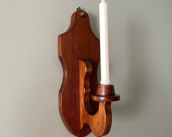 Vintage Solid Wood Wall Sconce Candle Holder - Traditional Style