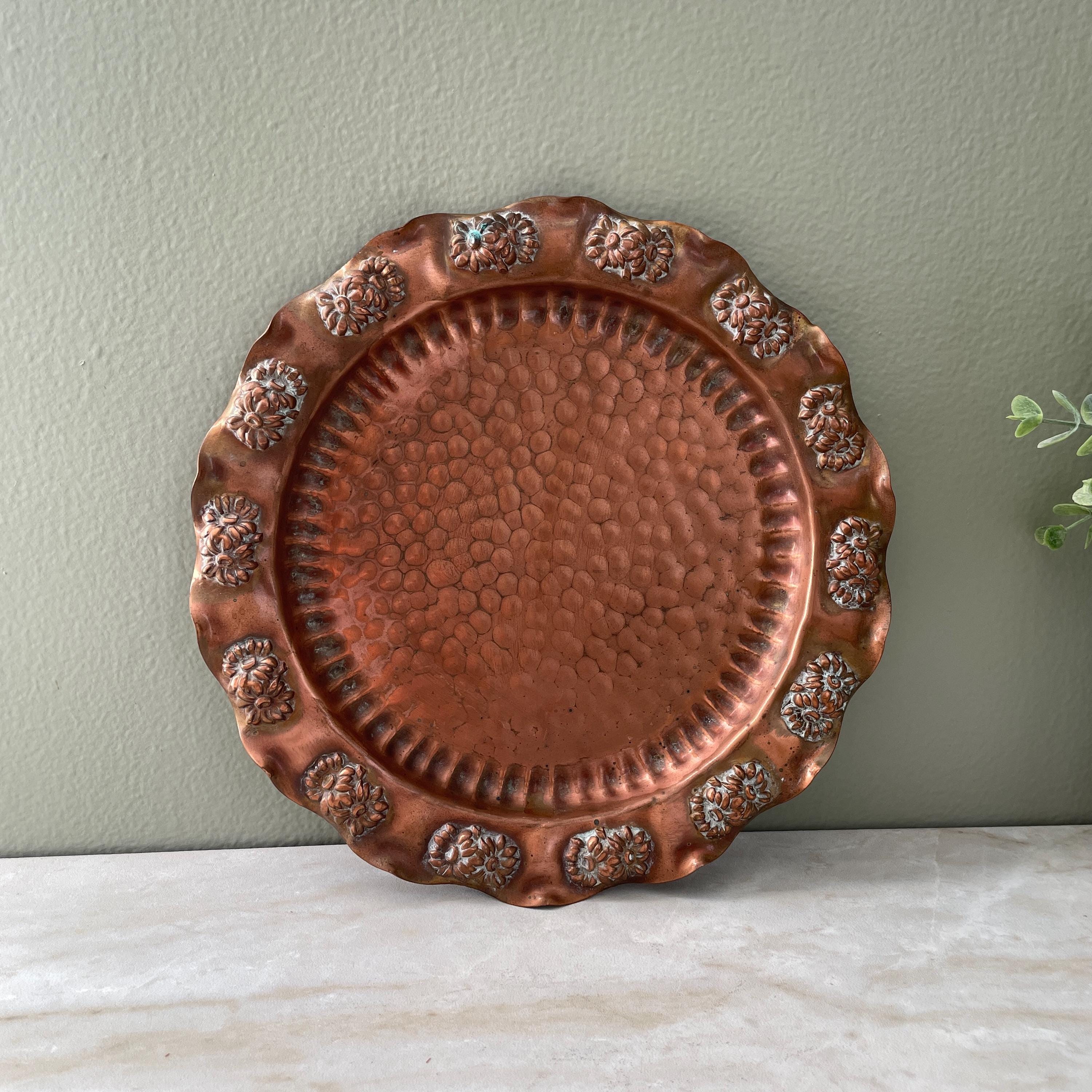 置物 GregorianCopper CandleHolder ServingTray vintage Gregorian copper, flower candle holders & tooled copper tray