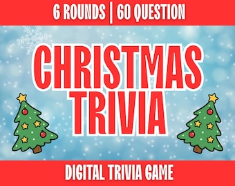 Christmas Trivia Game | 6 Rounds & 60 Questions | Xmas Trivia for Family, Kids and Adults | Digital Download | Powerpoint