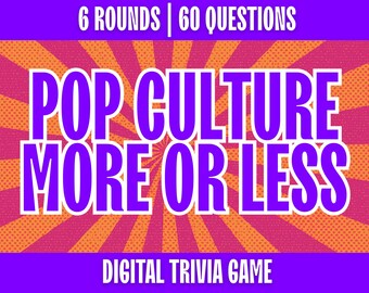 Pop Culture Trivia Game: More or Less PowerPoint (Digital Download)