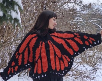 Butterfly Wings Crochet Cardigan – Cozy Handmade For Women