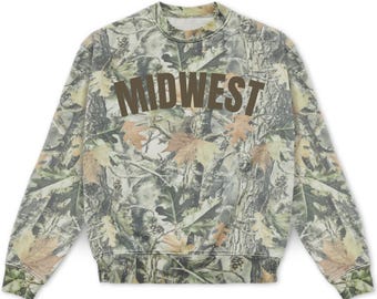 Midwest Camo Crewneck | Vintage Camo Sweatshirt | Midwest Sweatshirt | Distressed Camo Crewneck | Midwest Fall Sweatshirt