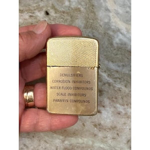Vintage Park Lighter Milchem Oil Field Advertising Gold Tone Made in USA image 2
