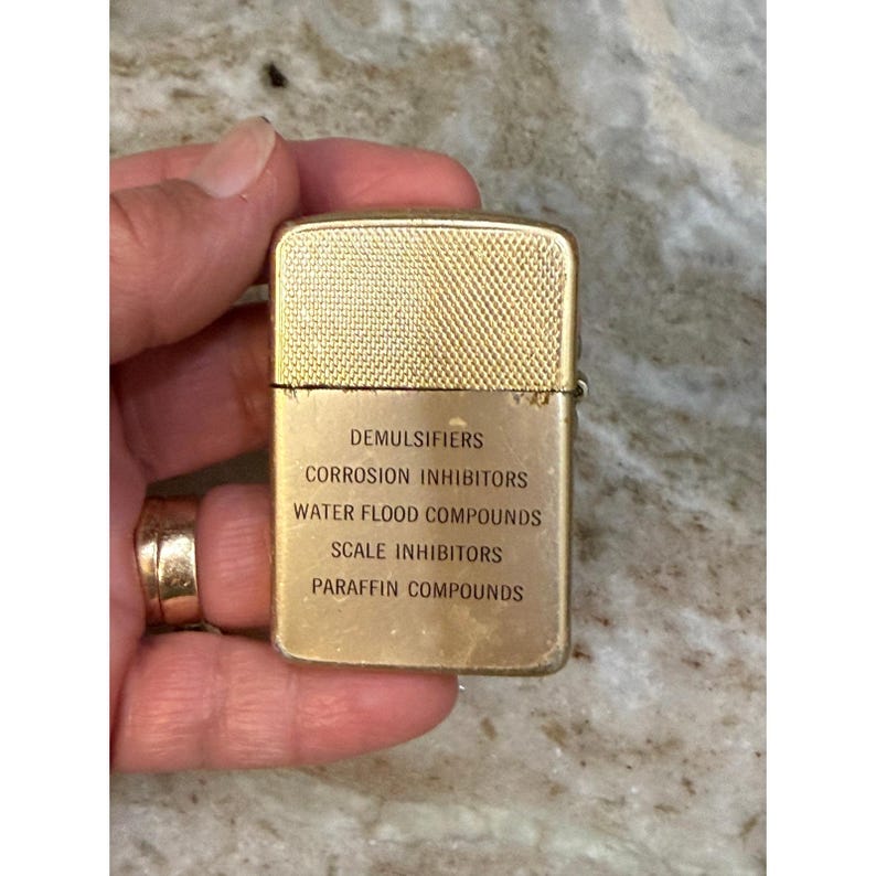 Vintage Park Lighter Milchem Oil Field Advertising Gold Tone Made in USA image 2