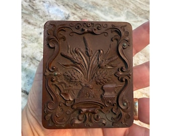 Antique Civil War Victorian Union Case Harvest Corn Wheat Daguerreotype Box