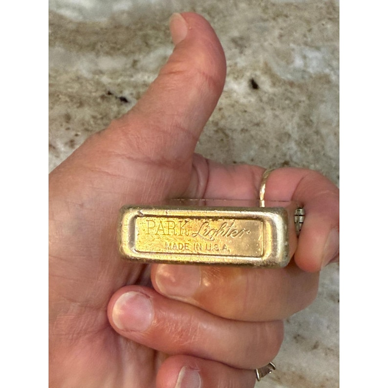 Vintage Park Lighter Milchem Oil Field Advertising Gold Tone Made in USA image 3