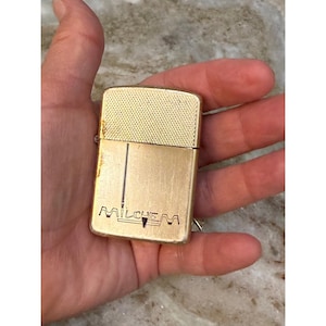 Vintage Park Lighter Milchem Oil Field Advertising Gold Tone Made in USA image 1