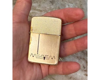 Vintage Park Feuerzeug Milchem Öl Feld Werbung Gold Ton Made in USA