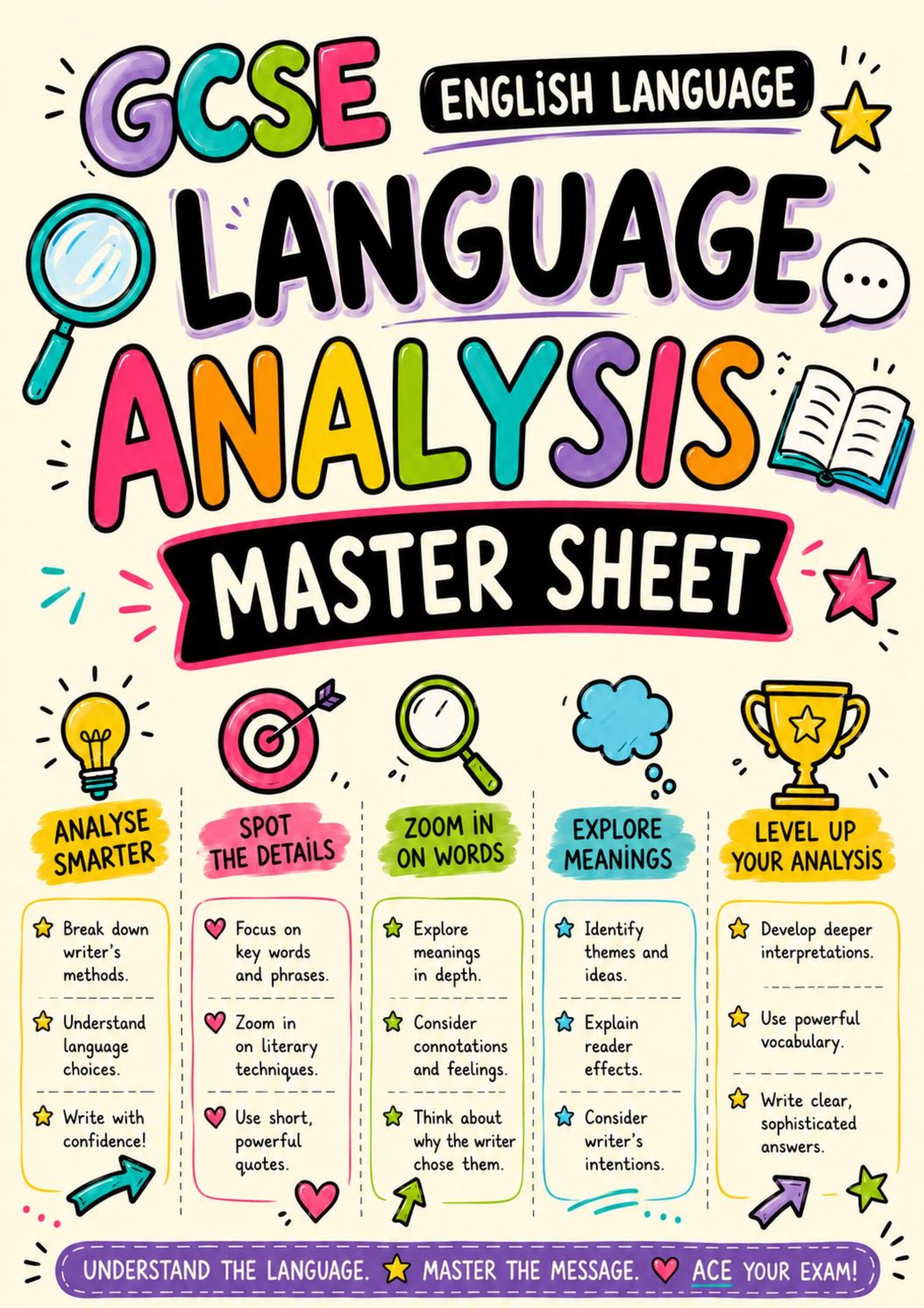 GCSE English Language Analysis Master Workbook | Revision Guide ...