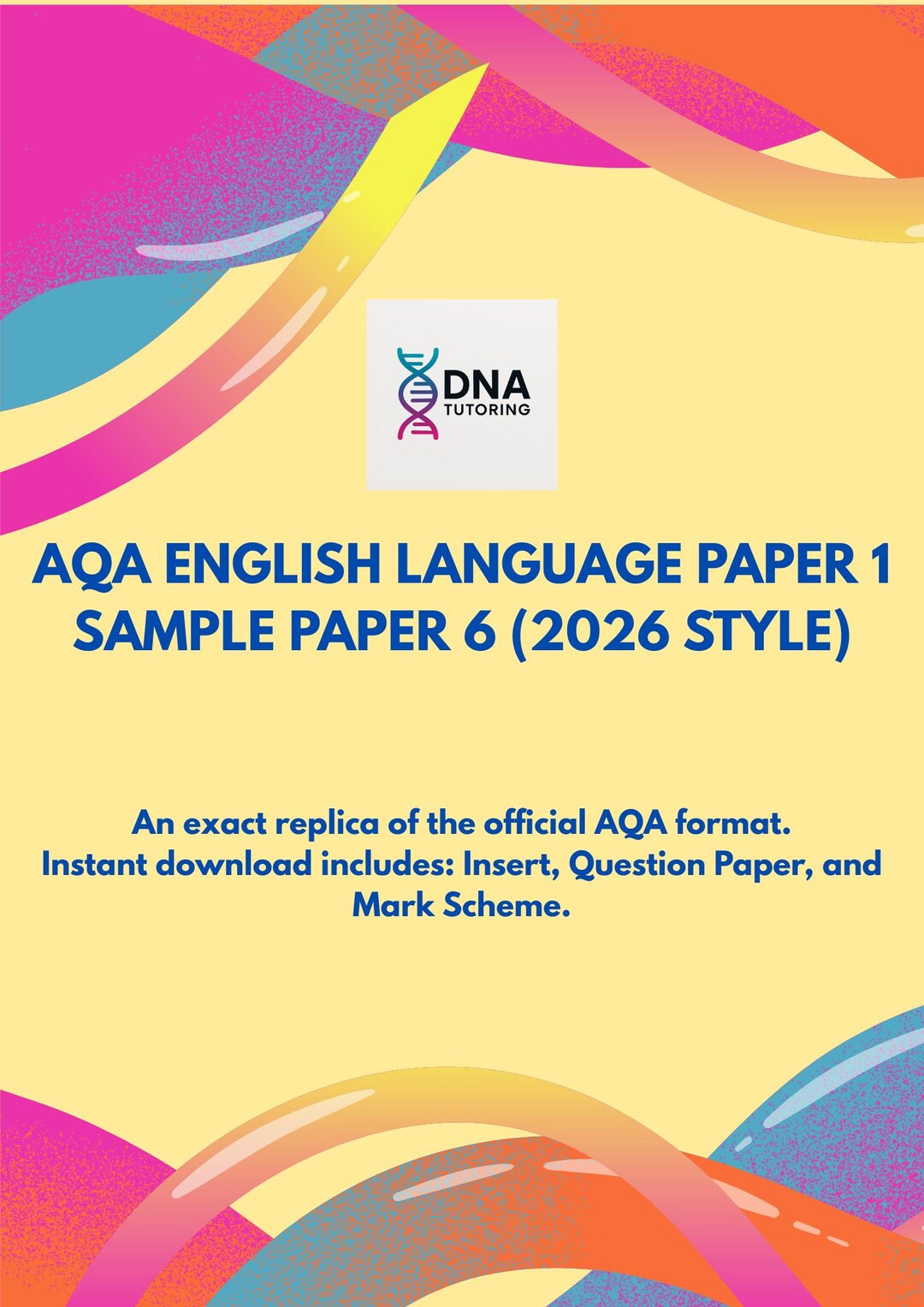2026 AQA English Language Paper 1 | Sample 6 With Insert & Mark Scheme ...