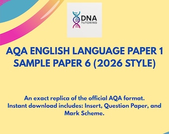 2026 AQA English Language Paper 1 | Sample 6 with Insert & Mark Scheme