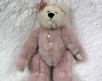 Retired Boyds Bears Guinevere Plush Jointed Pink Bear Archive Collection 1996