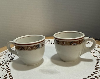 Vintage Buffalo China Demitasse Espresso Cups Set 2 Restaurant Ware USA