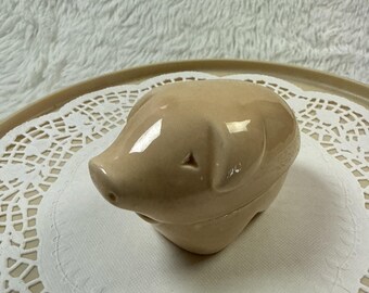 Vintage Nancy Lopez Pink Pig Trinket Box Japan 1977 Ceramic w Lid Cute Rare