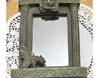 Vandor Gargoyle Picture Frame Mirror Gothic Resin 1995 Winged Gargoyle