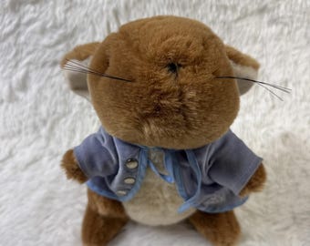 Vintage Eden Peter Rabbit Plush 14in Blue Jacket Beatrix Potter Made In Korea