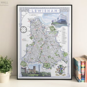 Die illustrierte Karte von Louisham (London Borough) Giclée-Druck