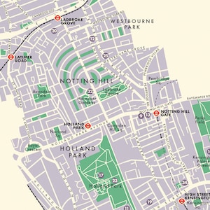 Kensington & Chelsea (london Borough) Retro Map Giclee Print - Etsy