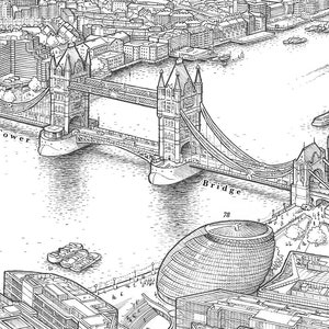 Panorama of London decorative Version Giclee Print - Etsy