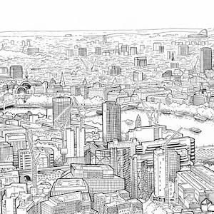 Panorama of London original Version Giclee Print - Etsy