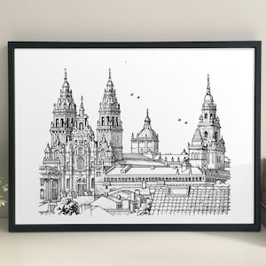 Santiago de Compostela Cathedral giclee print