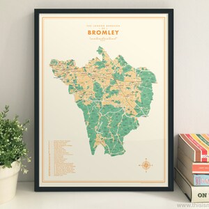 Retro gicleeprint van Bromley (London Borough)