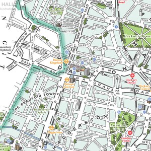 Hackney (london Borough) Illustrated Map Giclee Print - Etsy