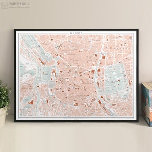 Stampa giclée in stile vintage di Madrid, Spagna