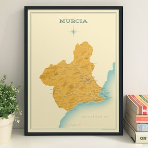 Murcia (spanische Provinz) Retro-Karte Kunstdruck