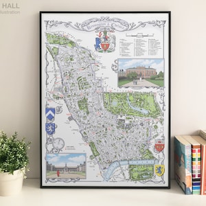 Die illustrierte Karte von Kensington & Closchelheim (London Borough) Giclée-Druck