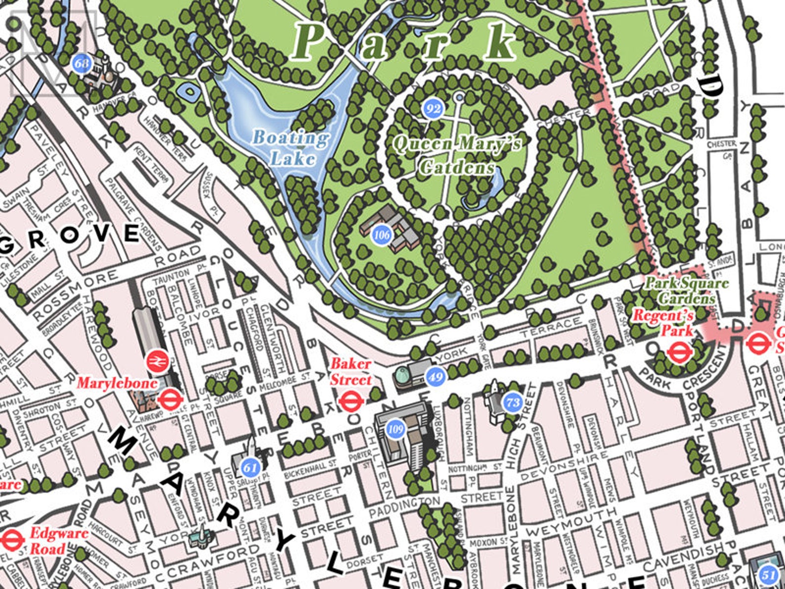 City of Westminster london Borough Illustrated Map Giclee Etsy
