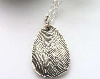 Silber Osterei Fingerprint Schmuck Fingerabdruck